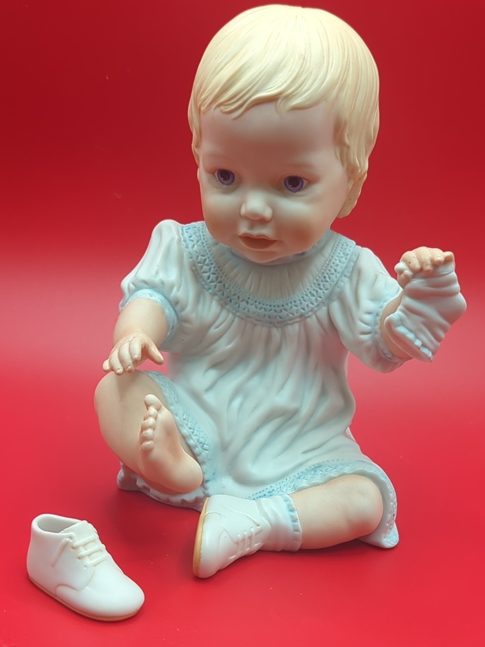 Lenox Baby’s First Shoes Porcelain Figurine The Lenox Baby Book Collection 1990